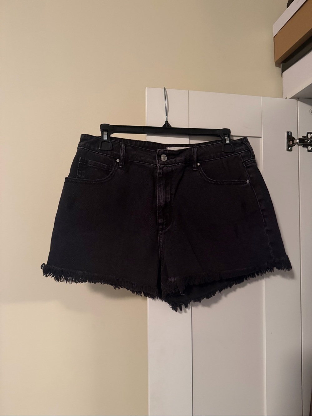PacSun Black Frayed Hem Denim Shorts